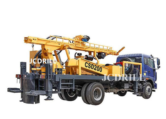 ISOの完全な油圧200メートルは取付けられた水掘削装置機械をトラックで運ぶ