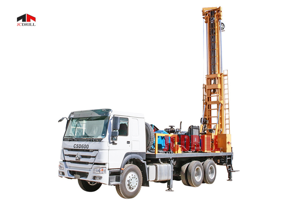 6 x 4トラックによって取付けられる井戸の掘削装置600mの試錐孔の掘削装置