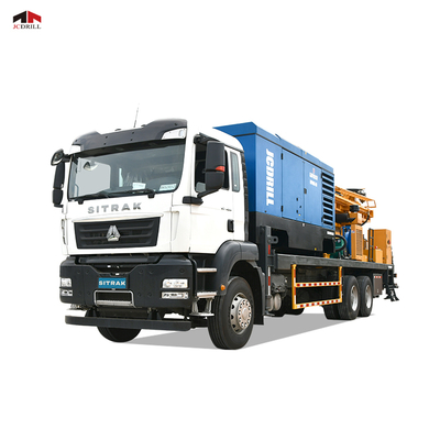 良い価格 SINOTRUCK マウントされた深水井 トラック シャシー 集積された空気圧縮機付きの掘削リグ オンライン